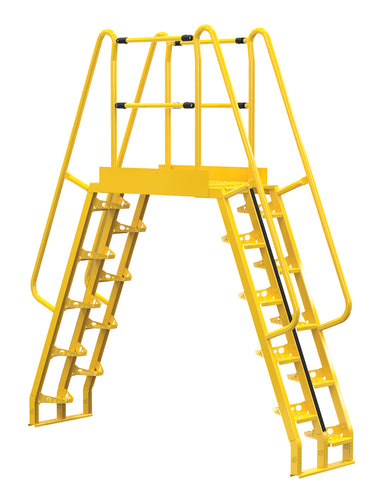 Alternating 10 Step Cross-Over Ladder w/ 68 Degree Step Angle & 44